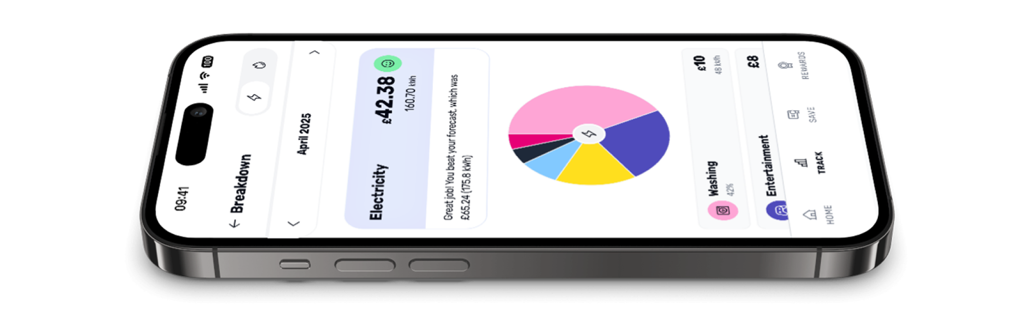 Phone showing Henrie app